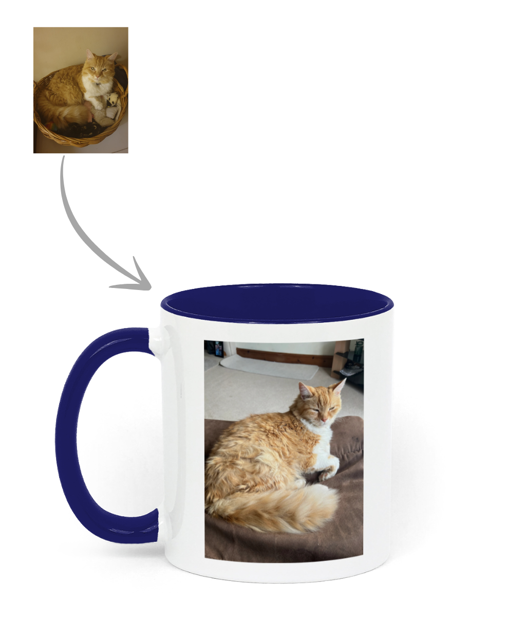 Personalised Two Tone Mug - Blue